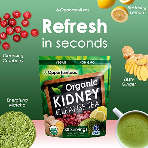 Opportuniteas Organic Kidney Detox Tea- Matcha Green Tea, Cranberry, Lemon & Ginger Opportuniteas buy supplements canada