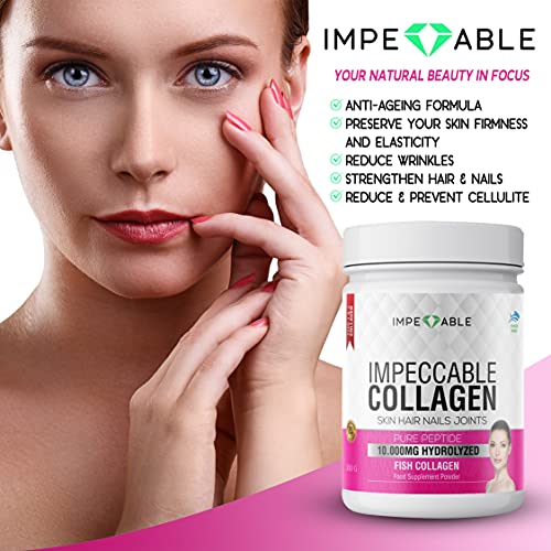 IMPECCABLE Collagen Premium 10.000 mg Pure peptide hydrolyzed Marine Collagen Powder Impeccable buy supplements canada