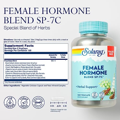 Solaray Female Hormone Blend SP-7C, Herbal Support Hormonal Balance for Women SOLARAY buy supplements canada
