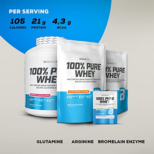 BioTechUSA 100% Pure Whey | Protein Powder with BCAA and Glutamine | Gluten-Free, Palm Oil Free BioTechUSA buy supplements canada