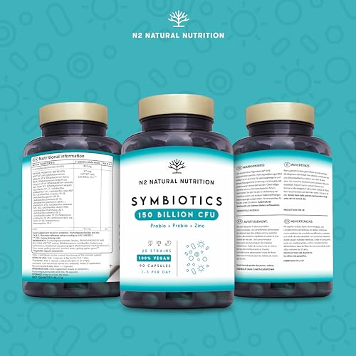 Probiotics 150 Billion CFU - 20 Strains with Prebiotics & Zinc. Highest Concentration N2 Natural Nutrition buy supplements canada