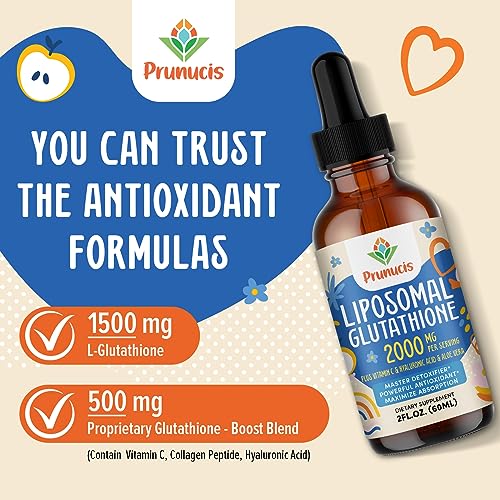 2000MG Liposomal Glutathione Liquid, 98% Absorption, Glutathione Liquid Supplement Prunucis buy supplements canada