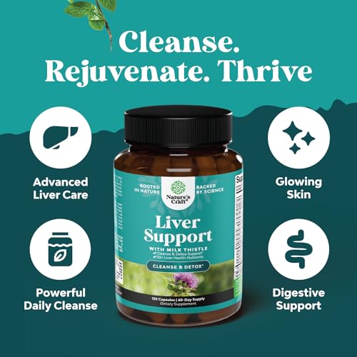 Liver Cleanse Detox & Repair Formula - Herbal Liver Support Supplement with Milk Thistle Natures Craft buy supplements canada