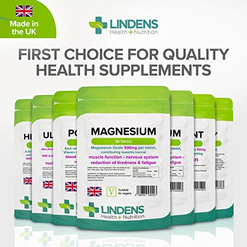 Lindens 500mg Magnesium Tablets | 90s 1-a-Day | Made in The UK | Tiredness, Muscle Lindens buy supplements canada