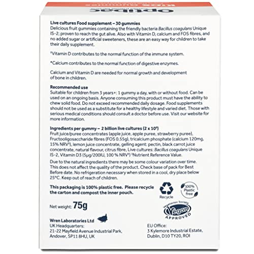 Optibac Kids Probiotic with Vitamin D & Calcium for Immune System Support & Gut Health OptiBac buy supplements canada