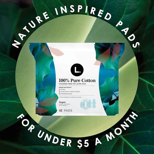 L. Pure Cotton Topsheet Pads for Women, Regular Absorbency, Ultra Thin Pads with Wings L. buy supplements canada
