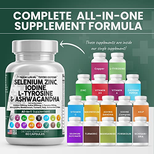 Selenium 300mcg Zinc 50mg Iodine 500mcg L Tyrosine 500mg Ashwagan Clean Nutraceuticals buy supplements canada