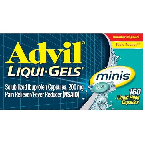 Advil Liqui-Gels Minis Pain Reliever and Fever Reducer, Pain Medicine for Adults with Ibuprofen 200mg for Pain Relief - 160 Liquid Filled Capsules Advil buy supplements canada