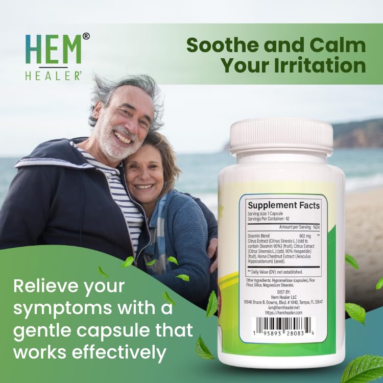 Hem Healer Hem Hero Extra Strength Hemorrhoid Treatment - Reduce Swelling, Soothe Itching & Irritation - 100% Natural - 42 Vegetarian Capsules Hem Healer buy supplements canada