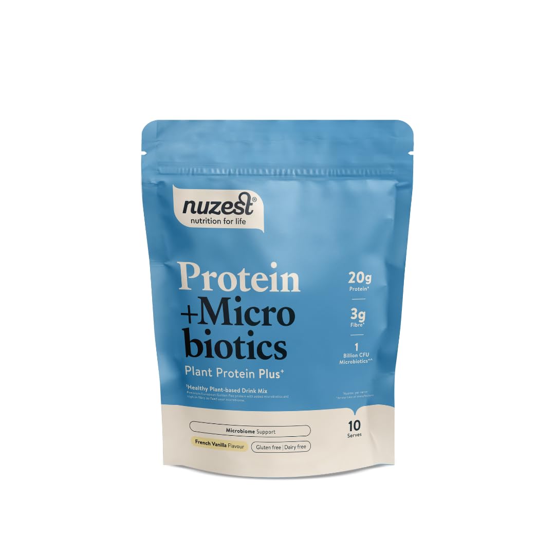 Nuzest - Protein + Microbiotics – Gut Health - Plant Protein Powder - French Vanilla, 300g (10 Servings) Nuzest buy supplements canada
