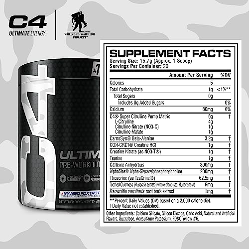 Cellucor C4 Ultimate x WWP Pre Workout Powder Mango Foxtrot - Sugar Free Preworkou Cellucor buy supplements canada