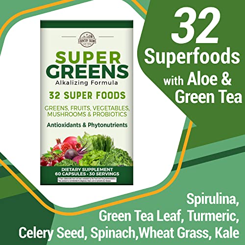 COUNTRY FARMS Super Greens Vegicaps, 32 Super Foods, Whole Food Supplement COUNTRY FARMS buy supplements canada