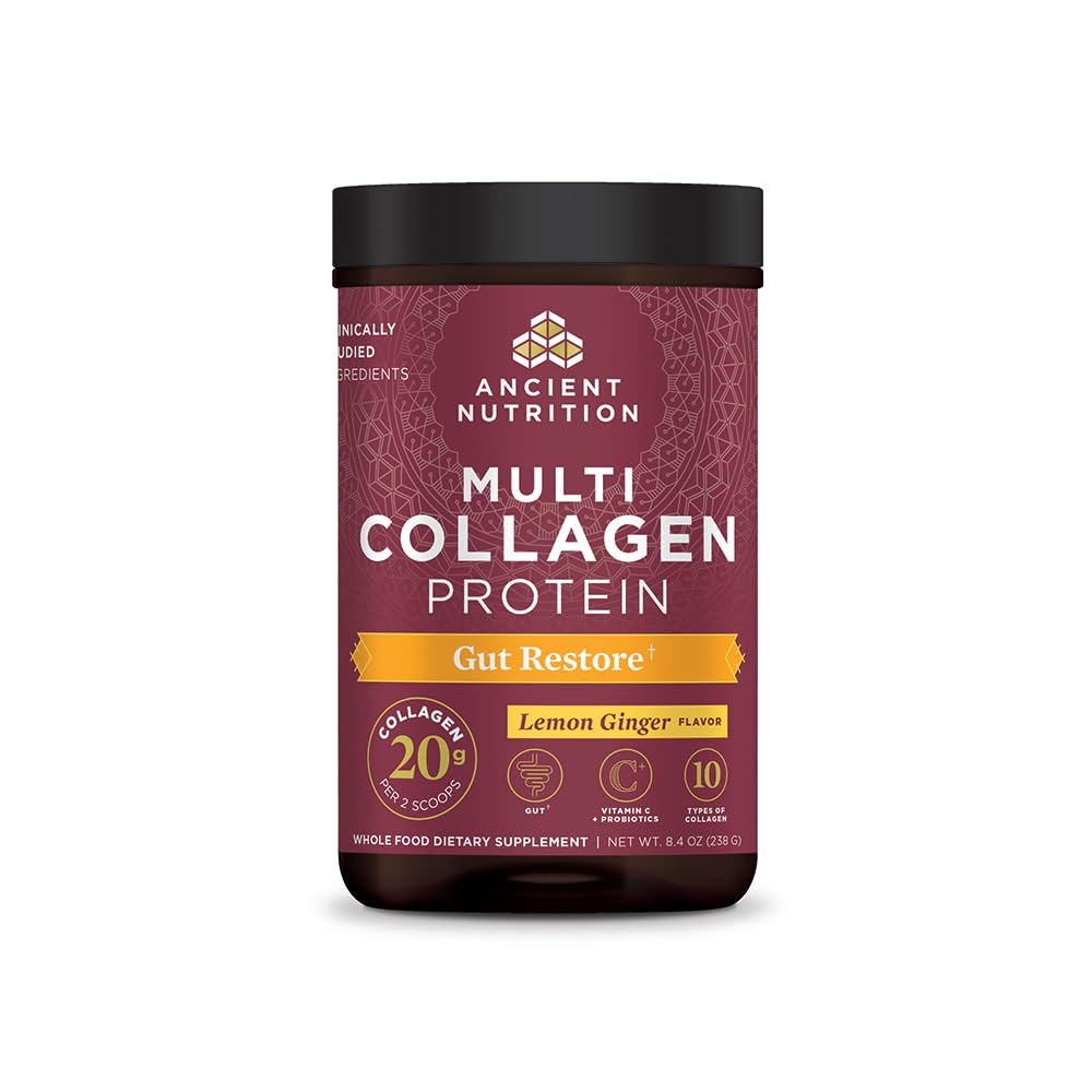 Ancient Nutrition Collagen Powder Protein, Multi Collagen Protein, Hydrolyzed Collagen Peptides Supports Skin and Nails, Joint Supplement (Gut Restore, 20 Servings) Ancient Nutrition buy supplements canada