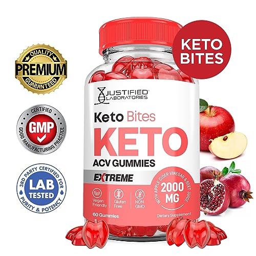 Keto Bites Keto ACV Gummies Extreme Formula 2000MG Vegan Non GMO with Pomegranate Justified Laboratories buy supplements canada