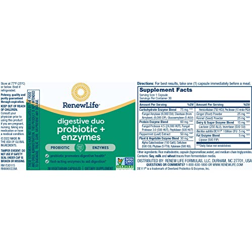 Renew Life Digestive Duo Probiotic + Enzymes; Probiotic Promotes Digestive Health Renew Life buy supplements canada