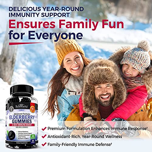 Elderberry Gummies with Zinc and Vitamin C for Adults & Kids - Natural Immune Support BioSchwartz buy supplements canada