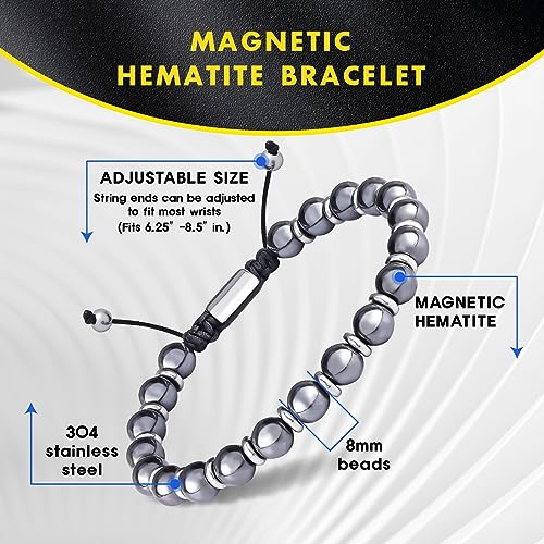 CARITATE Magnetic Hematite Bracelet for Women and Men, Healing Energy Beaded Bracelet CARITATE buy supplements canada
