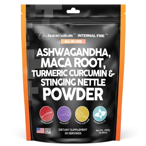 4in1 Ashwagandha Maca Root Powder Supplement with Turmeric Stinging Clean Nutraceuticals buy supplements canada
