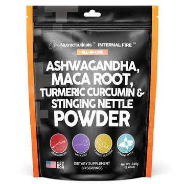 4in1 Ashwagandha Maca Root Powder Supplement with Turmeric Stinging Clean Nutraceuticals buy supplements canada