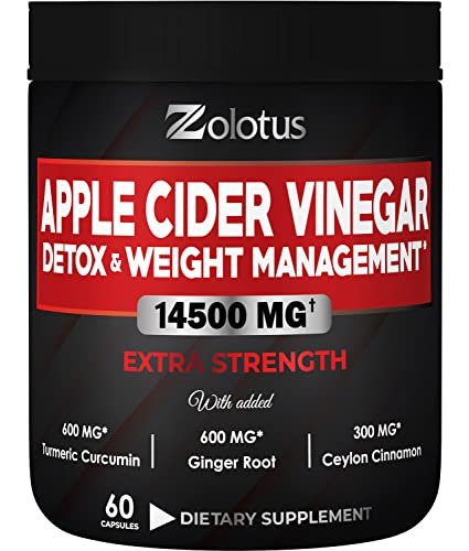 Zolotus 14x Strength Apple Cider Vinegar Capsules, Equivalent to 14500mg, with Turmeric Zolotus buy supplements canada