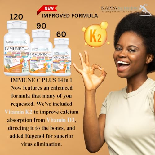 Quercetin 1,000mg, Vitamin C 1,000mg, Zinc 50mg, Vitamin D3 5,000iu, Selenium, Copper, Acerola, Ginger, Rutin, Bitter Orange, Rose Hips, Echinacea, Immune C Plus, 14 in 1 Immune C Plus (120 Count) KAPPA NUTRITION buy supplements canada