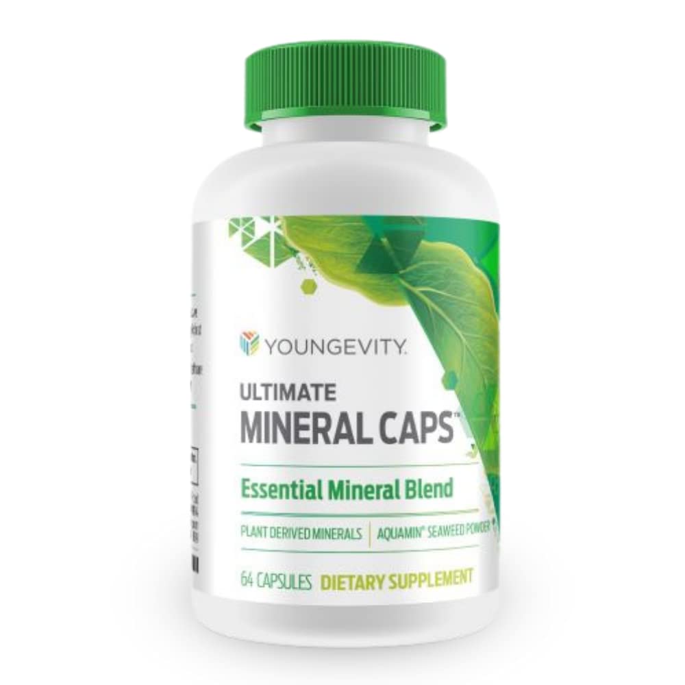 Youngevity Ultimate Mineral Caps™ - 70+ Essential Full Spectrum Trace Minerals - Nutrient-Dense, Derived from Humic & Aquamin Seaweed (64 Capsule) Youngevity buy supplements canada