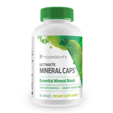 Youngevity Ultimate Mineral Caps™ - 70+ Essential Full Spectrum Trace Minerals - Nutrient-Dense, Derived from Humic & Aquamin Seaweed (64 Capsule) Youngevity buy supplements canada
