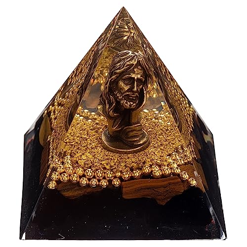 FENGSHUI-CAISHEN Mini Jesus Figurine in Healing Crystal Orgone Pyramid - Obsidian Tiger's Eye FENGSHUI-CAISHEN buy supplements canada