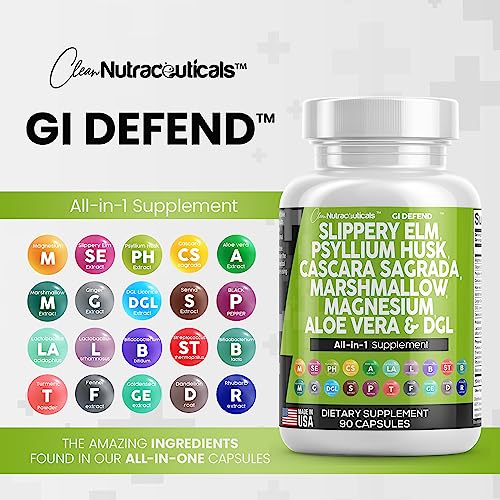 Slippery Elm 5000mg Psyllium Husk 2000mg Pre Probiotic Digestive Gut Clean Nutraceuticals buy supplements canada