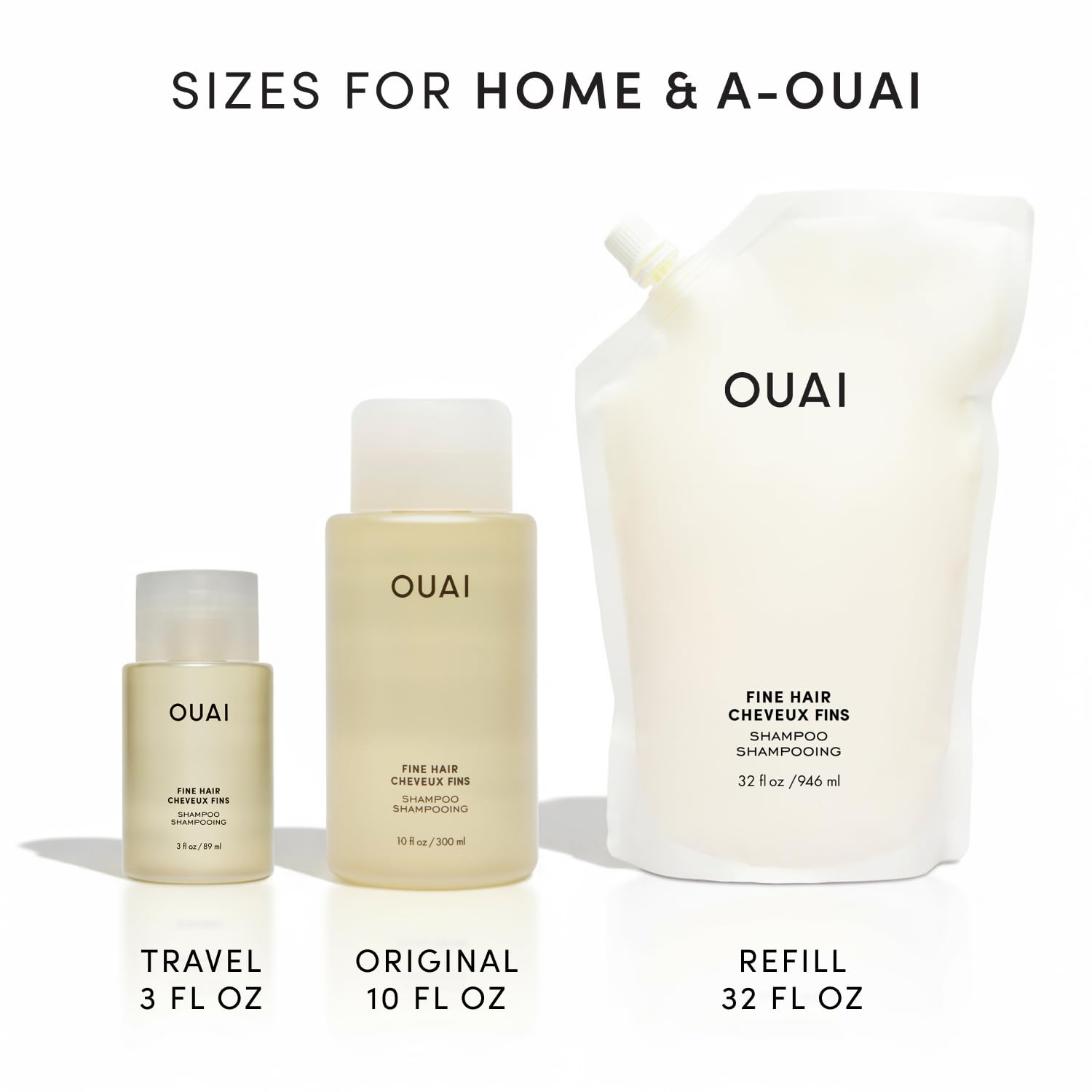 OUAI Fine Hair Shampoo - Volumizing Shampoo for Fine, Flat Strands - Made with Biotin, Keratin & Chia Seed Oil - Strengthens, Nourishes & Thickens - Color-Safe & Sulfate Free Hair Care (10 Fl oz) OUAI buy supplements canada