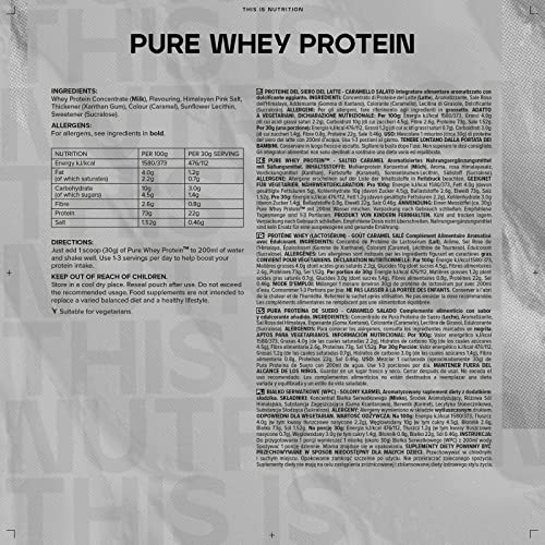 Bulk Pure Whey Protein Powder Shake, Salted Caramel, 500 g, Packaging May Vary Bulk buy supplements canada