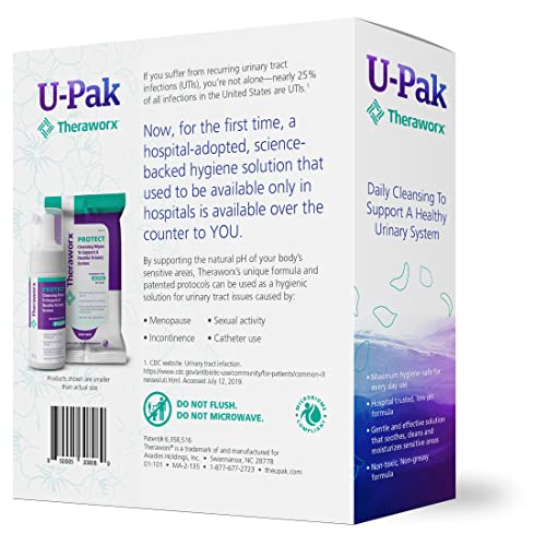 Theraworx Protect U-Pak 60-Ct Wipes & Hygiene Foam 3.4 oz for Urinary Health (Pack of 1) THERAWORX PROTECT buy supplements canada