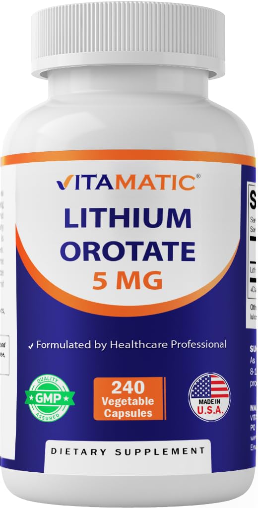 Vitamatic Lithium Orotate 5mg, 240 Veggie Capsules, Non-GMO, Gluten Free. Vitamatic buy supplements canada