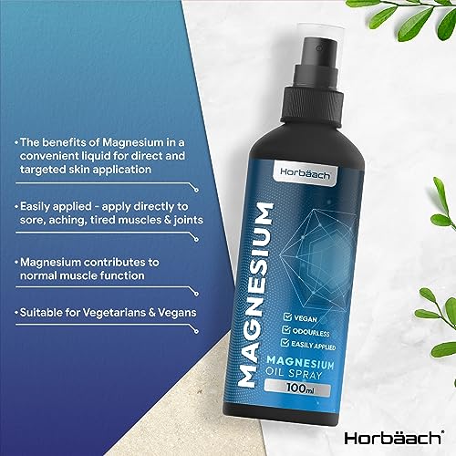 Magnesium Spray for Restless Legs, Muscles, Sleep | 100ml | Magnesium Chloride Oil Horbäach buy supplements canada