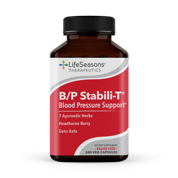 LifeSeasons B/P Stabili-T - Blood Pressure Support - Vitamin Supplement for Healthy Heart & Circulation - Ashwagandha, Arjuna & Hawthorn Berry - 240 Capsules LifeSeasons buy supplements canada