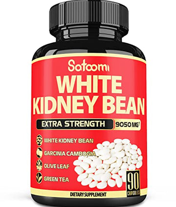 Pure White Kidney Bean Extract Capsules - 6 Herbal Ingredients 9050 mg Equivalent Satoomi buy supplements canada