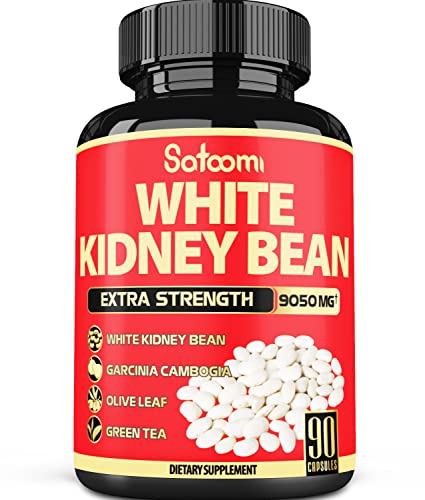 Pure White Kidney Bean Extract Capsules - 6 Herbal Ingredients 9050 mg Equivalent Satoomi buy supplements canada