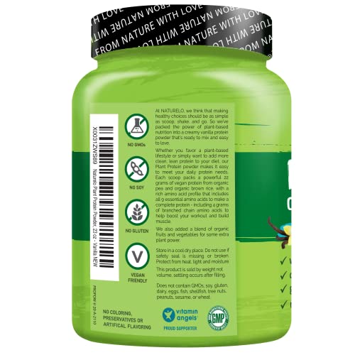 NATURELO Plant Protein Powder, Vanilla, 22g Protein - Non-GMO, 20 Ser NATURELO buy supplements canada