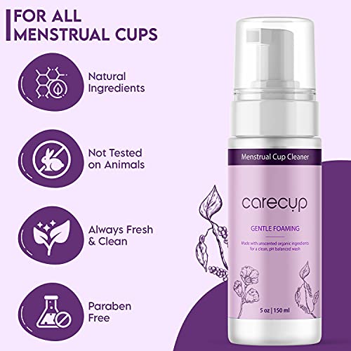 CareCup Menstrual Cup Cleaner - Unscented Foaming Sterilizer Wash for Silicone Period discs - Wipes Clean CareCup buy supplements canada