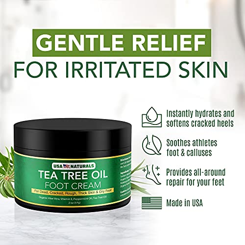 Tea Tree Oil Foot Cream For Dry Cracked Heels Repair - Natural Foot Cream For Dry Cracke USA Naturals buy supplements canada