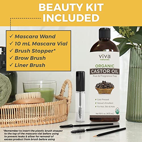Viva Naturals Organic Castor Oil, 16 fl oz - Cold Pressed Castor Oil for Skin, Hair and Lashes - Traditionally Viva Naturals buy supplements canada