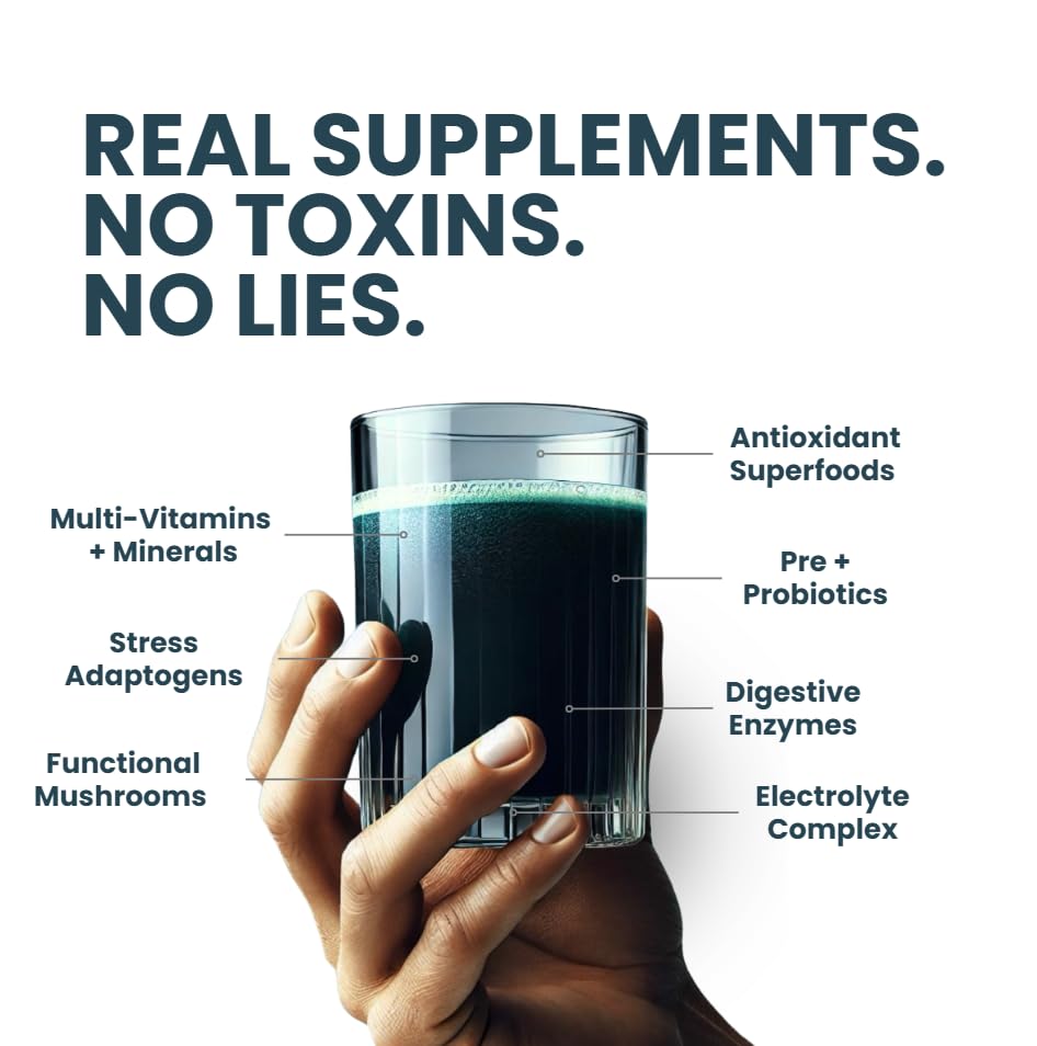ELYXaR Daily Superfood Complex - Supplement Powder - 60+ Vitamins, Minerals, Wholefood-Sourced Ingredients, Stress Adaptogens, Pro & Prebiotics, Digestive Enzymes, & Electrolytes - 30 Servings apotheka superfoods buy supplements canada