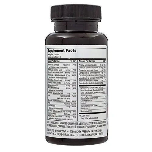Nugevity AS 10® Life – Stress, Immune Support and Anti Aging Supplement - Multivitamin and Antioxidants Tablet, Resveratrol, Alpha Lipoic Acid Nugevity buy supplements canada