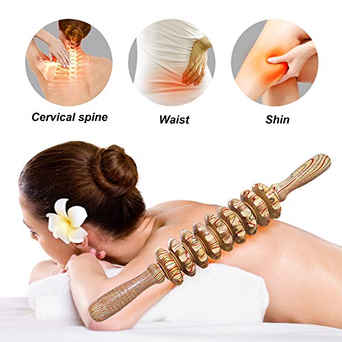 Deston Wooden Massager Handheld Roller Trigger Point Massager Stick for Fascia, Cellulite Deston buy supplements canada