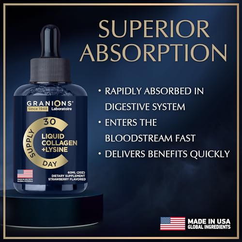 Liquid Collagen Peptides with Biotin and Lysine - Max Hair Skin and Nails Liquid Collagen Granions buy supplements canada