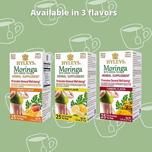 Hyleys Tea Moringa Oleifera with Mango Flavor - 25 Tea Bags (Miracle Tree Tea) HYLEYS buy supplements canada