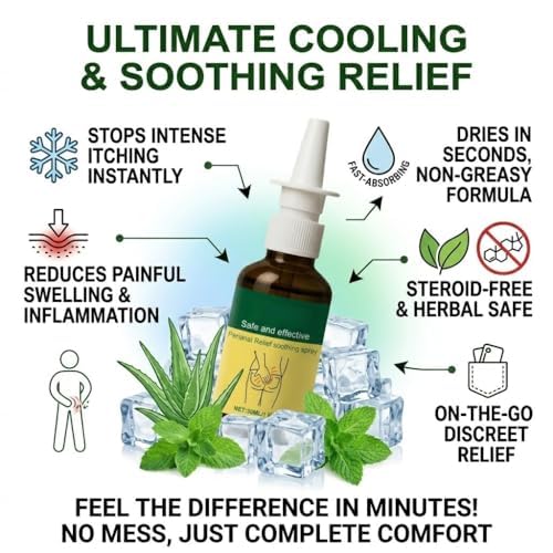 Herbal Hemorrhoid Relief Spray - Fast Acting Relief for Anal Swelling, Itching & Pain, Soothing Perianal Nursing Spray for Discomfort, Natural Plant-Based Formula, 30ML / 1 FL.OZ Aus Healthcare buy supplements canada