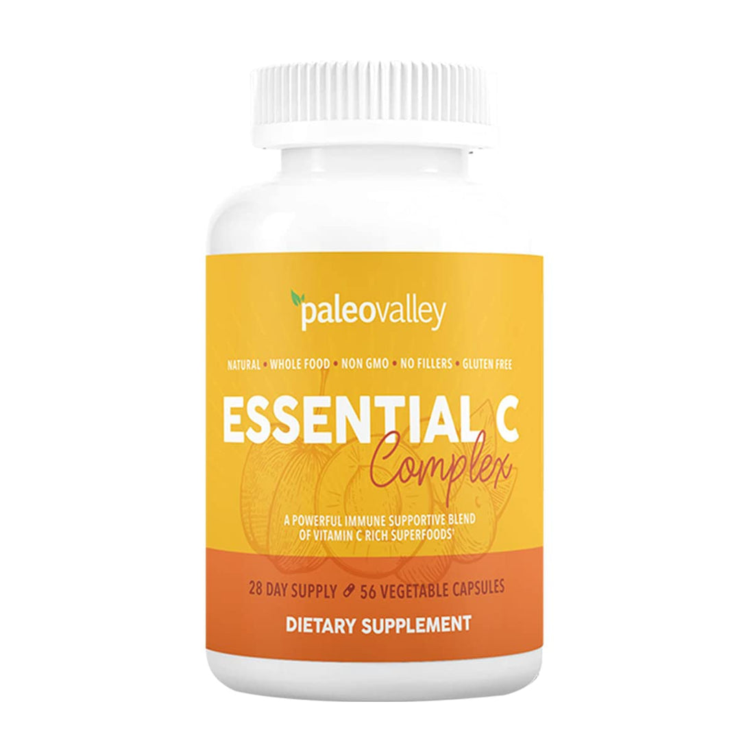 Paleovalley Essential C Complex - Vitamin C Supplement for Immune Support - 1 Pack, 450mg - Organic Superfoods Unripe Acerola Cherry, Camu Camu, Amla Berry Paleovalley buy supplements canada