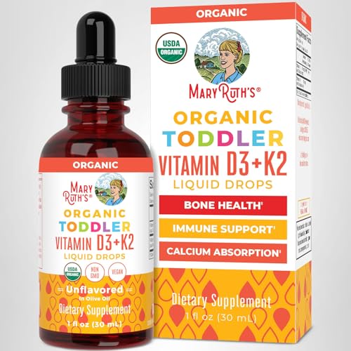 MARYRUTH'S Organics Vitamin D3 | Vitamin K2 | Vitamin D3 K2 Drops | K2 D3 Vitamin Liquid Supplement for Toddlers | Kids Supplement for Calcium Absorption MARYRUTH'S buy supplements canada