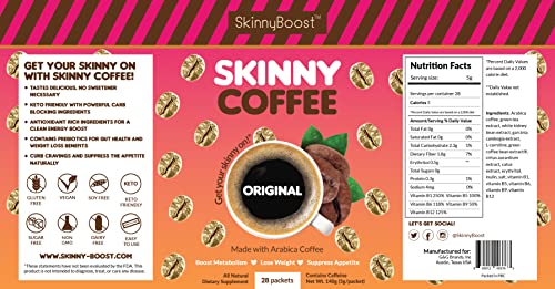 Skinny Boost Skinny Coffee- (Unflavored) Instant Sticks Made with Arabica Coffee, Garcinia SkinnyBoost buy supplements canada